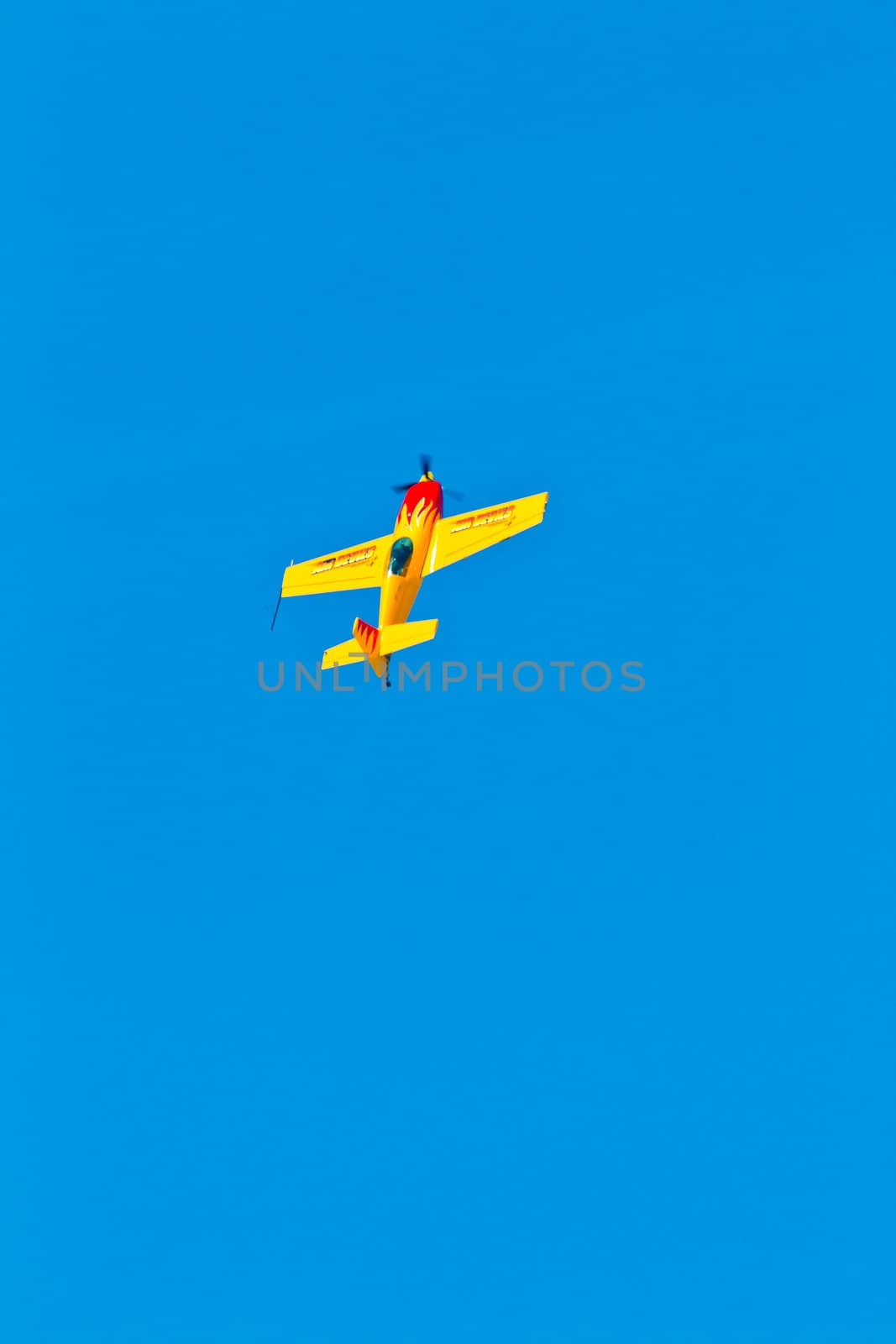 CADIZ, SPAIN-SEP 11: Aircraft Extra 300S of Melissa Pemberton taking part in an exhibition on the 4th airshow of Cadiz on Sep 11, 2011, in Cadiz, Spain