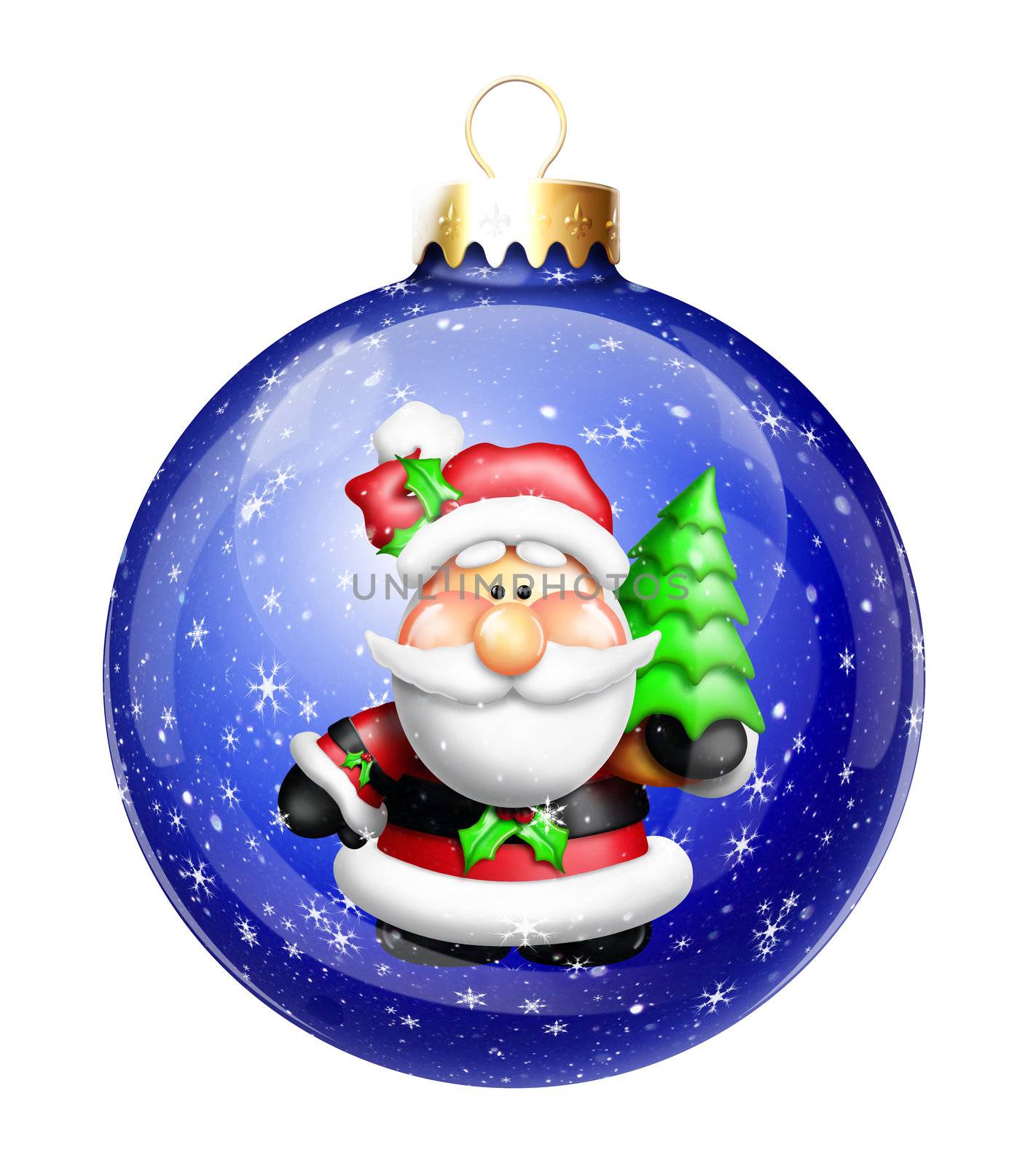 Gumdrop Cartoon Santa in Christmas Ball Ornament by komodoempire