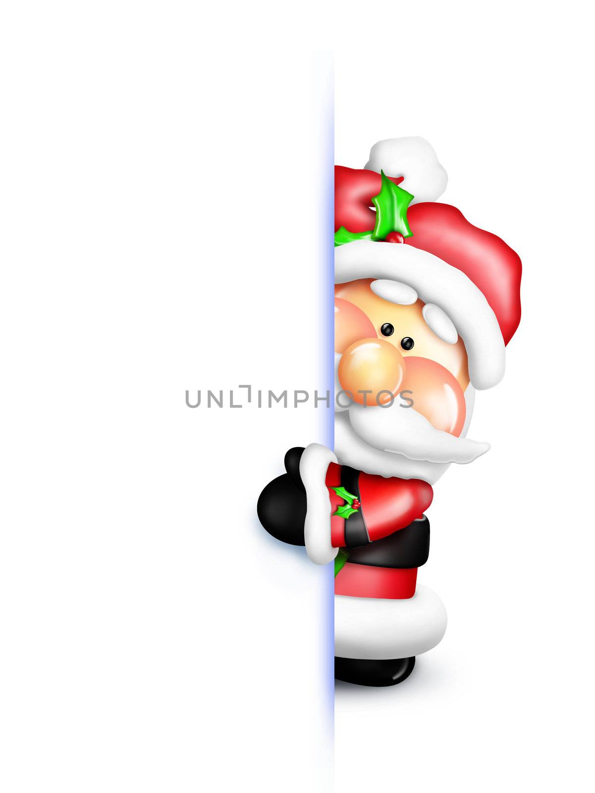 Gumdrop Santa Peeking Around by komodoempire