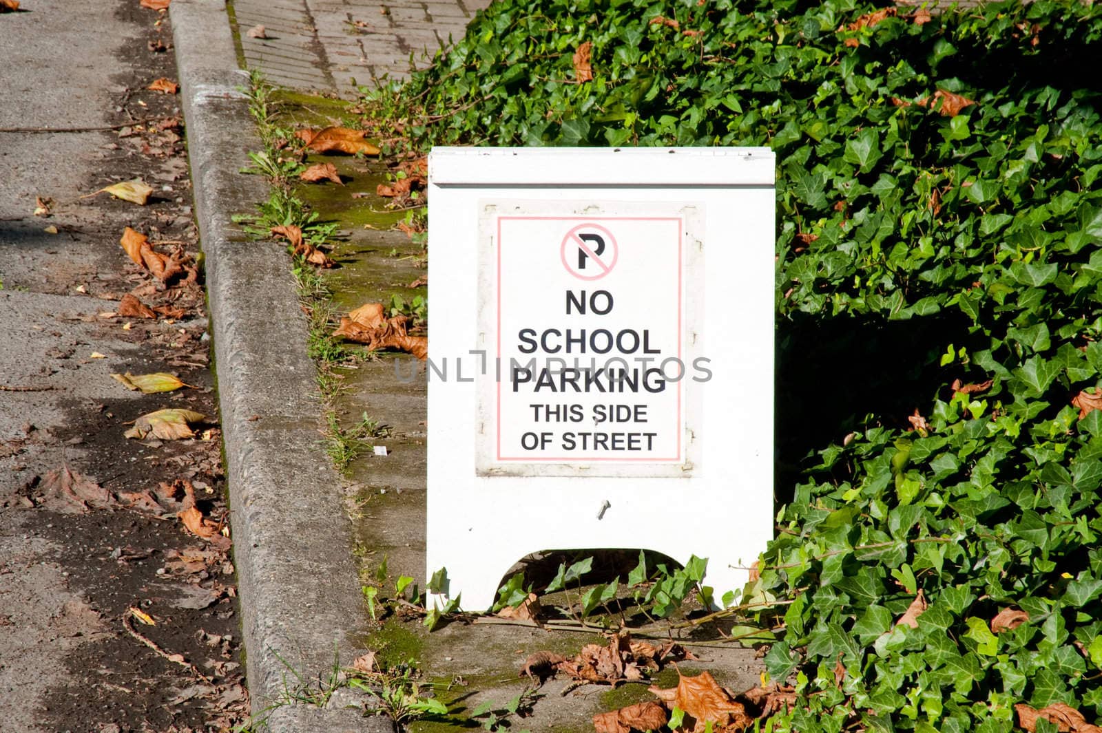 No school parking sign