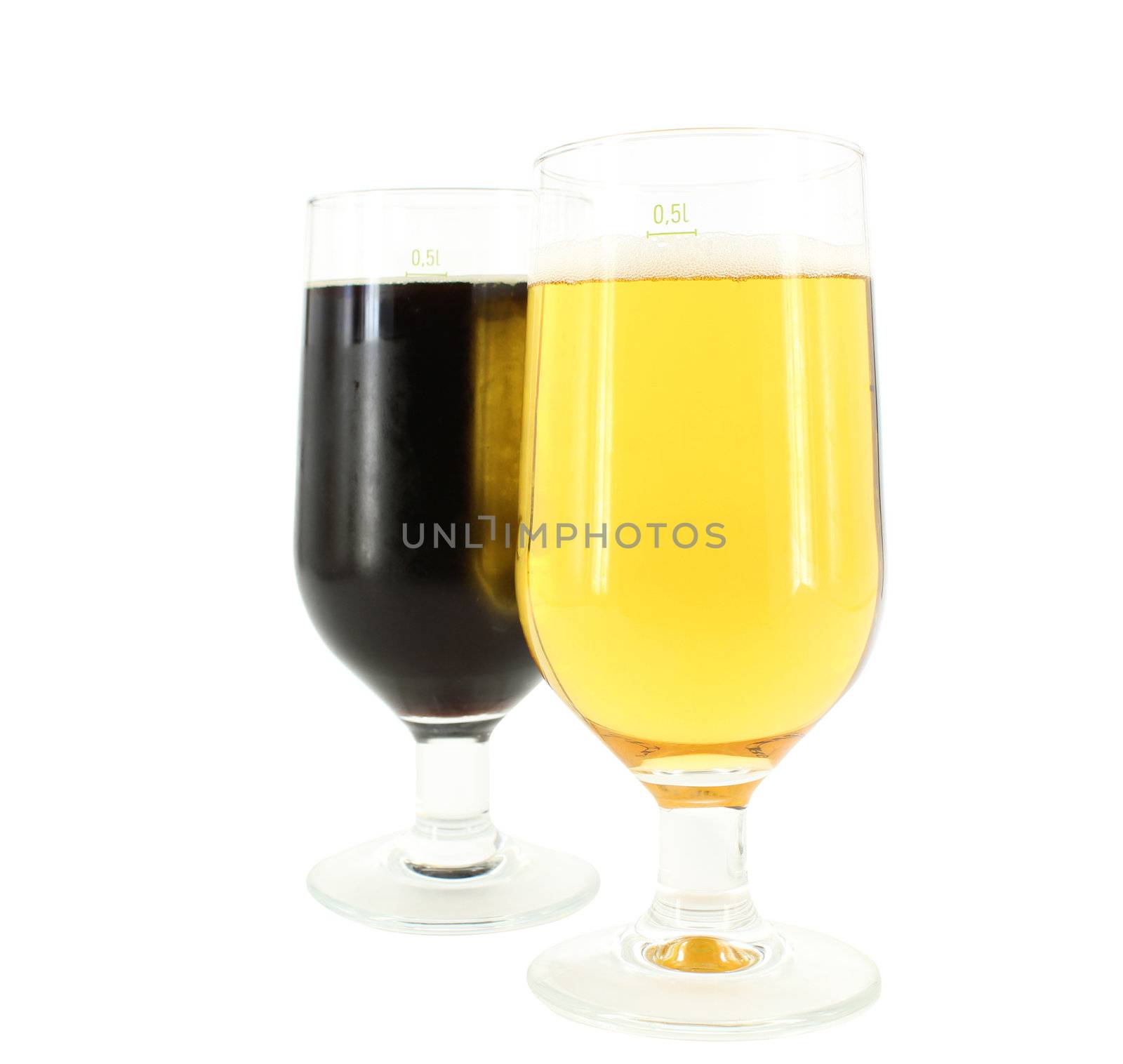 gold and black beer on white