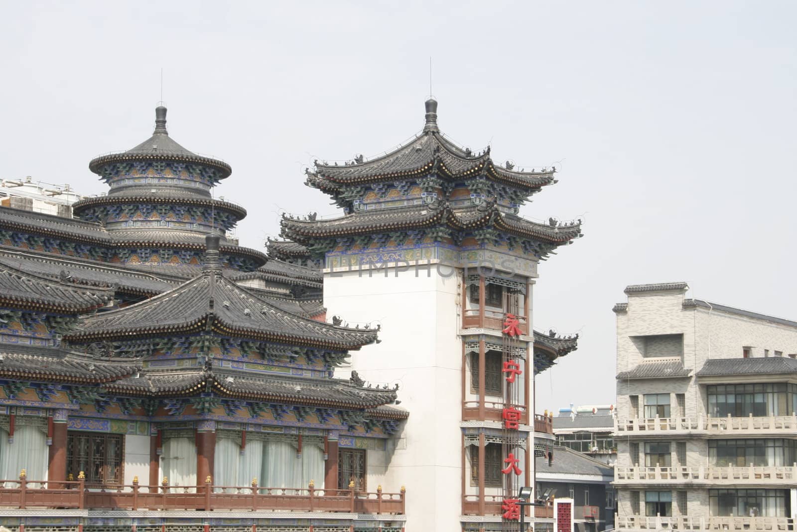 downtown of Xian, overlooking the rooftops