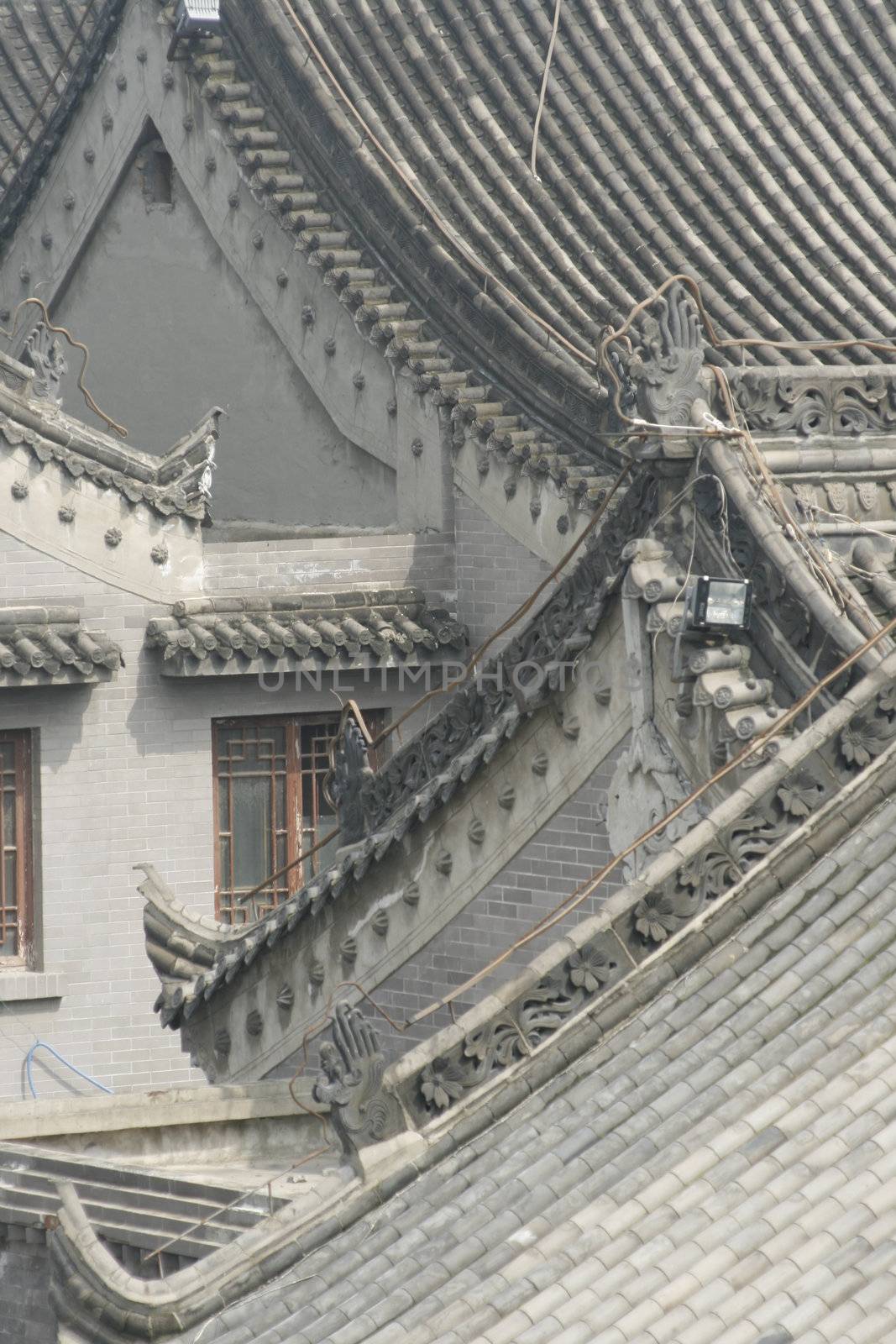 downtown of Xian, overlooking the rooftops