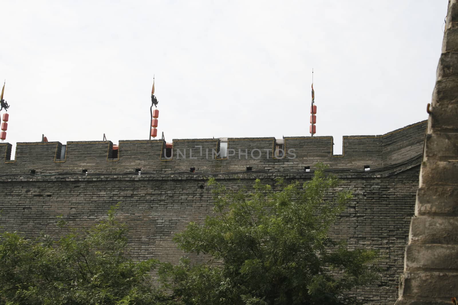 downtown of Xian, overlooking the city wall