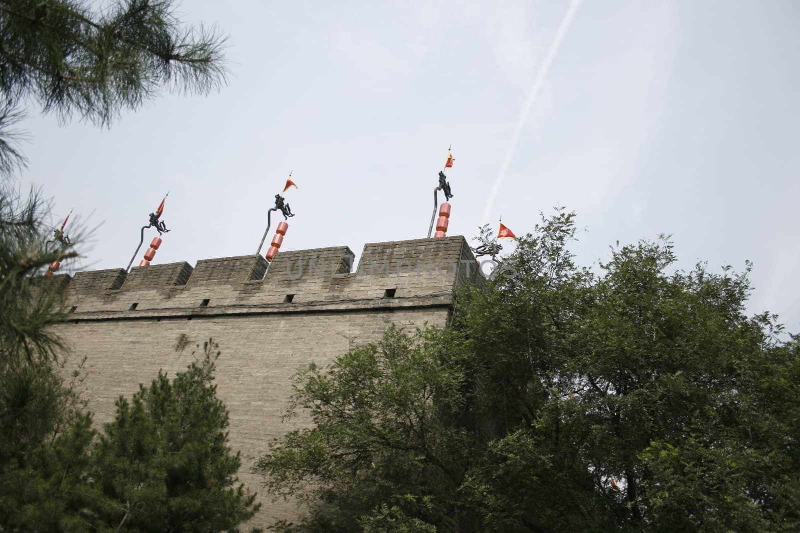 downtown of Xian, overlooking the city wall by koep