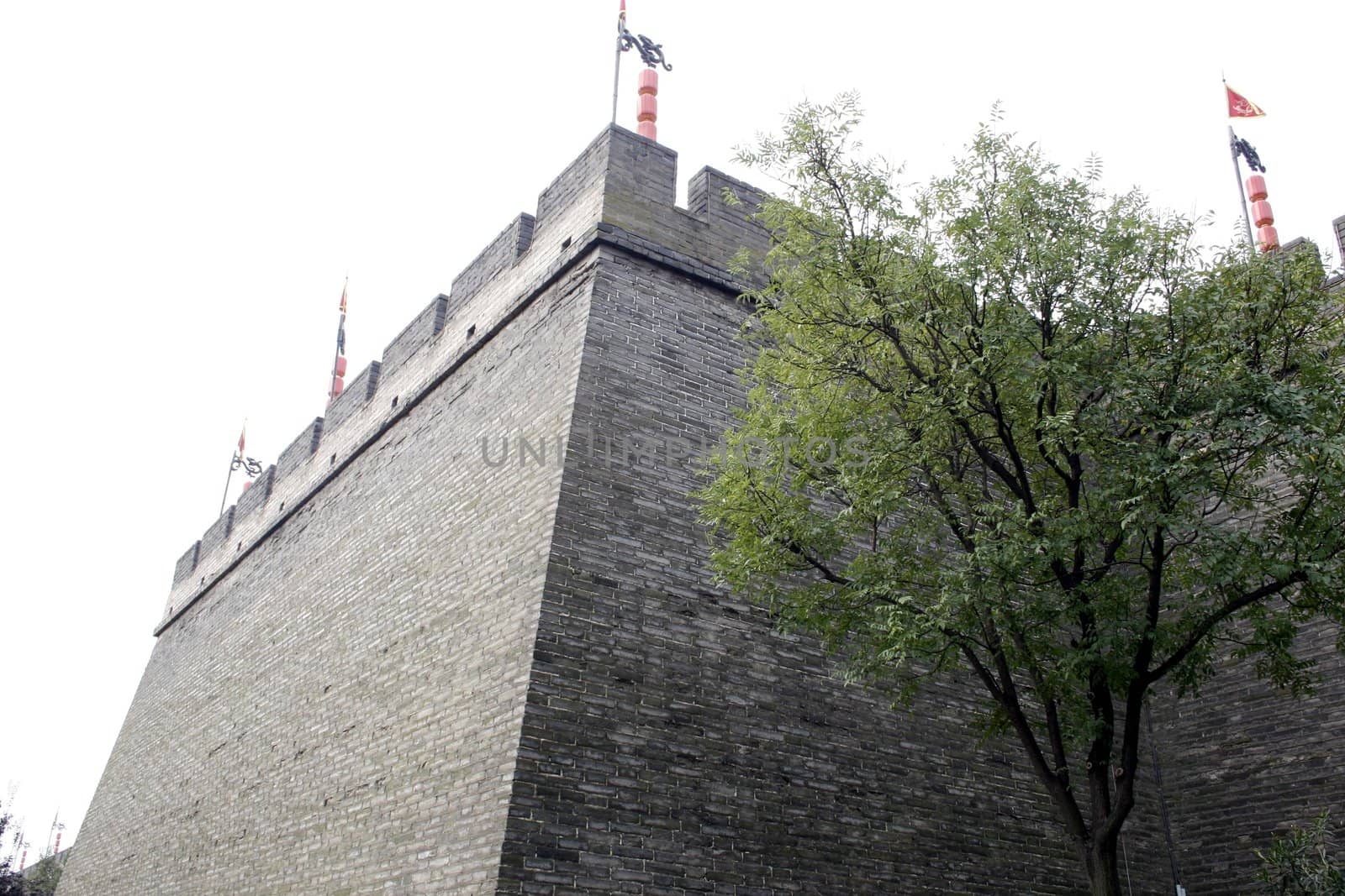 downtown of Xian, overlooking the city wall by koep