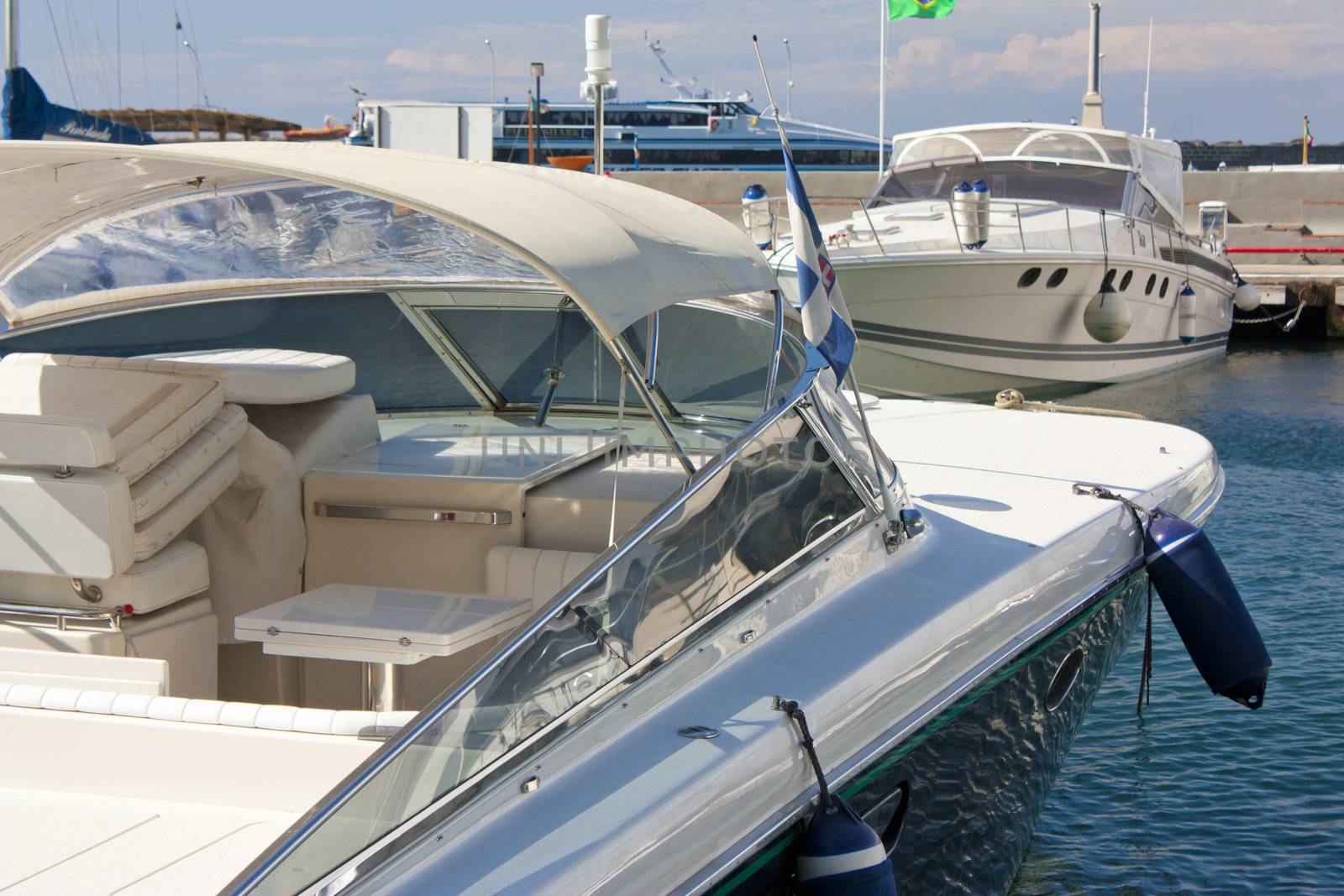 Yachts in the yachting part of the port of Capri