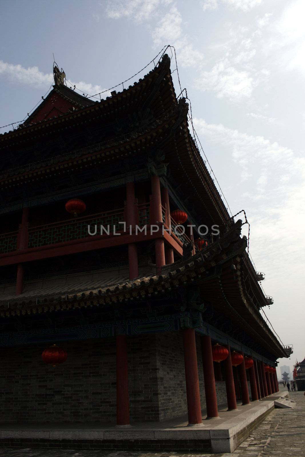 downtown of Xian, South gate and ramparts by koep