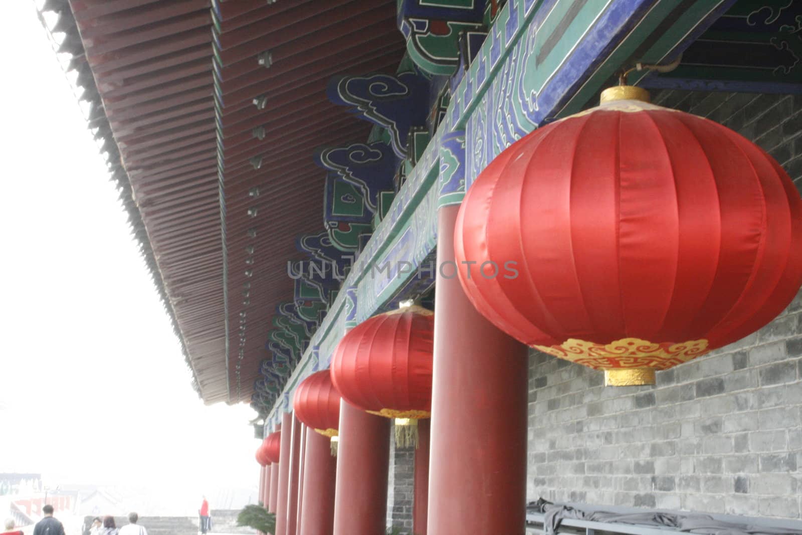 downtown of Xian, Lanterns at the southern gate building