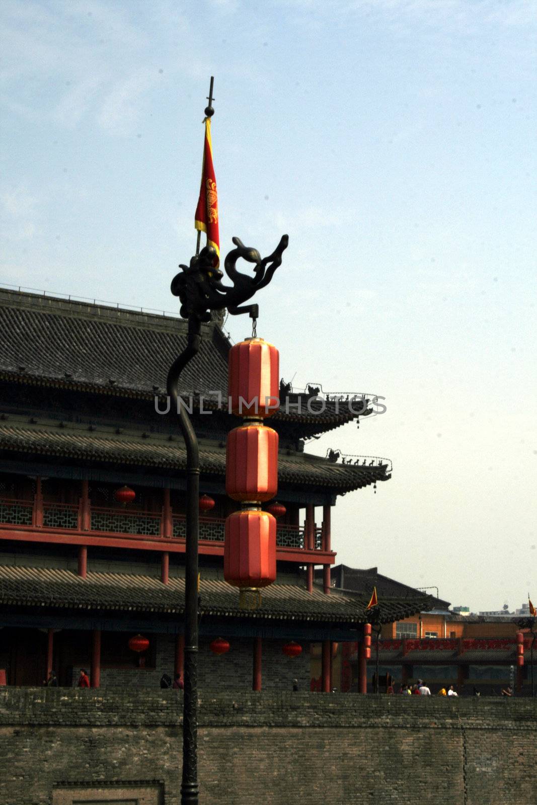 downtown of Xian, Lanterns at the southern gate bu by koep