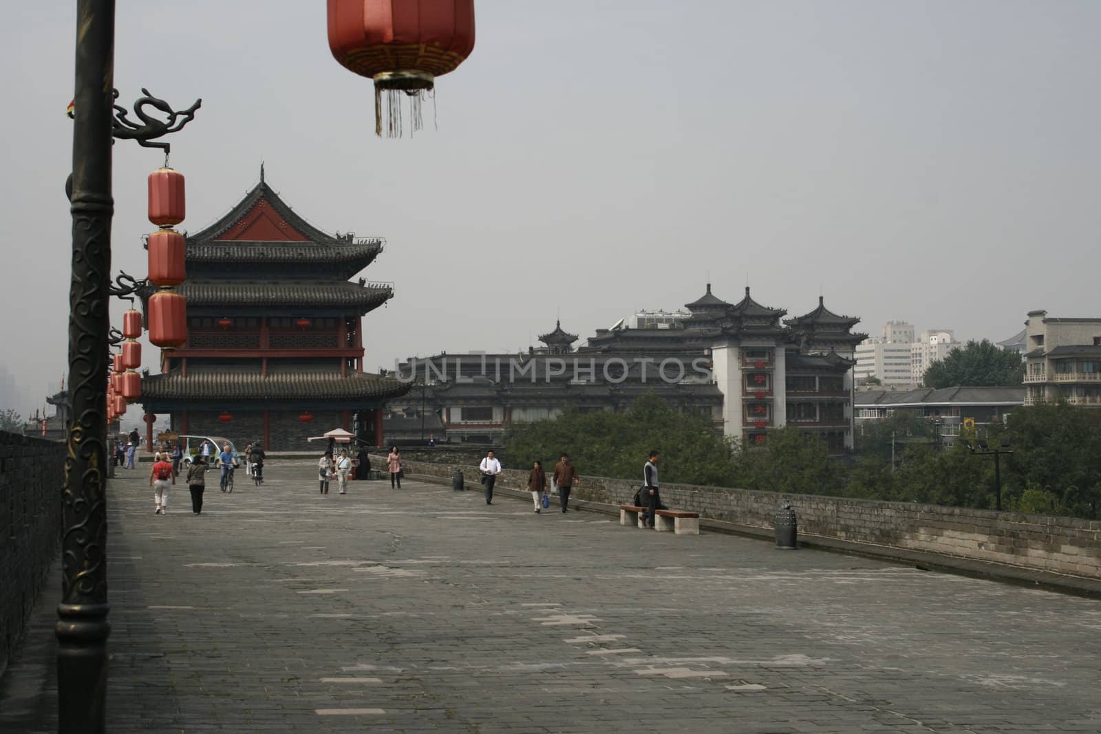 downtown of Xian, Lanterns at the southern gate building