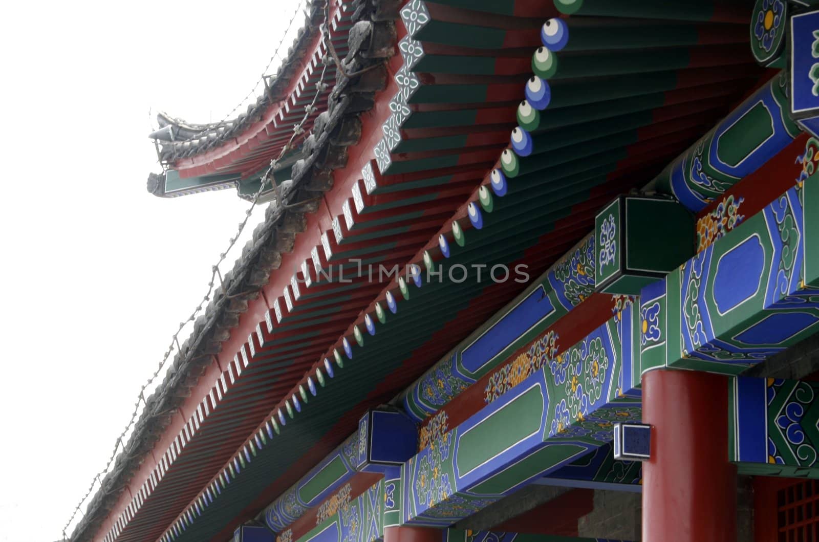 downtown of Xian, Detail of a Chinese house