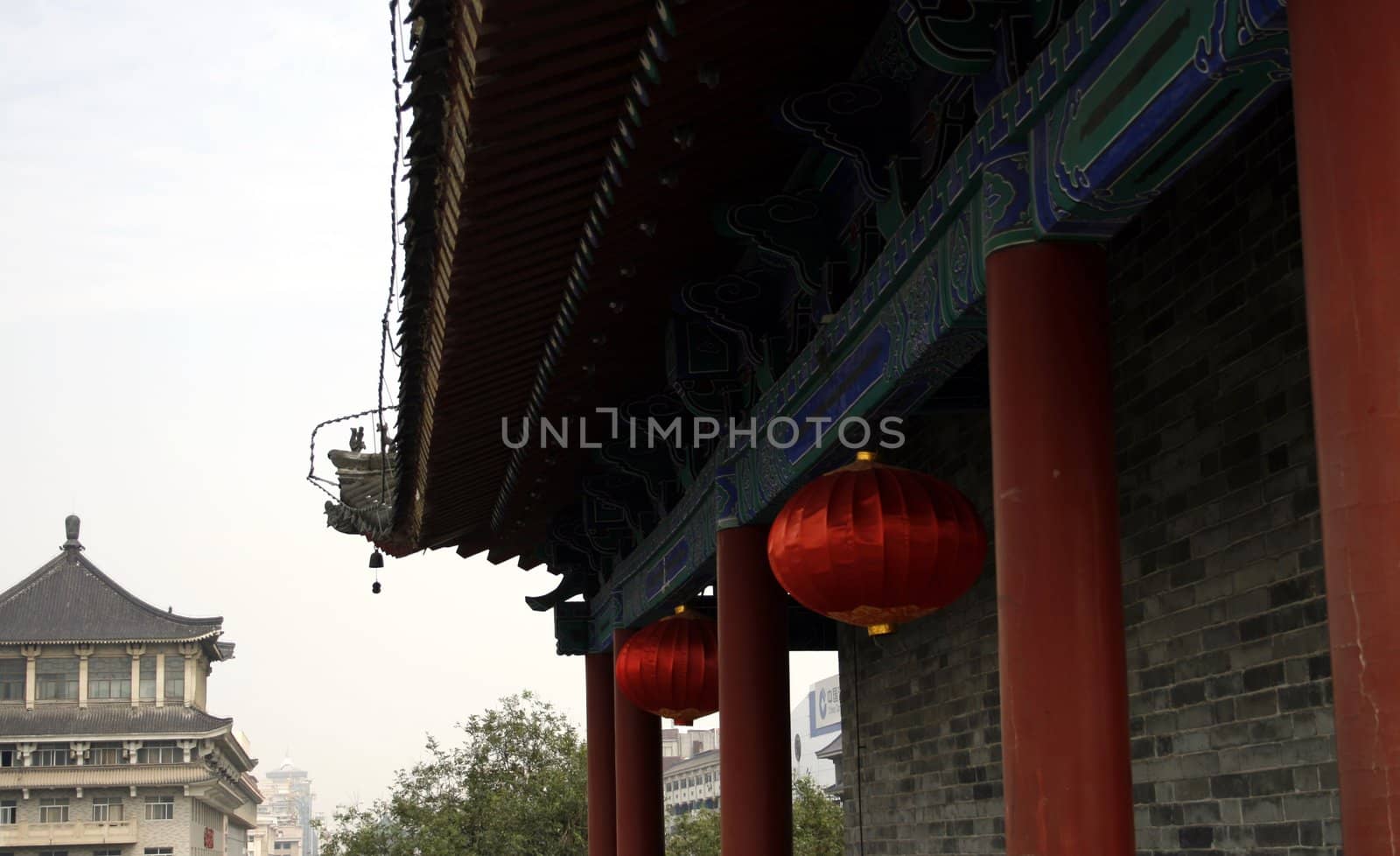 downtown of Xian, Detail of a Chinese house by koep