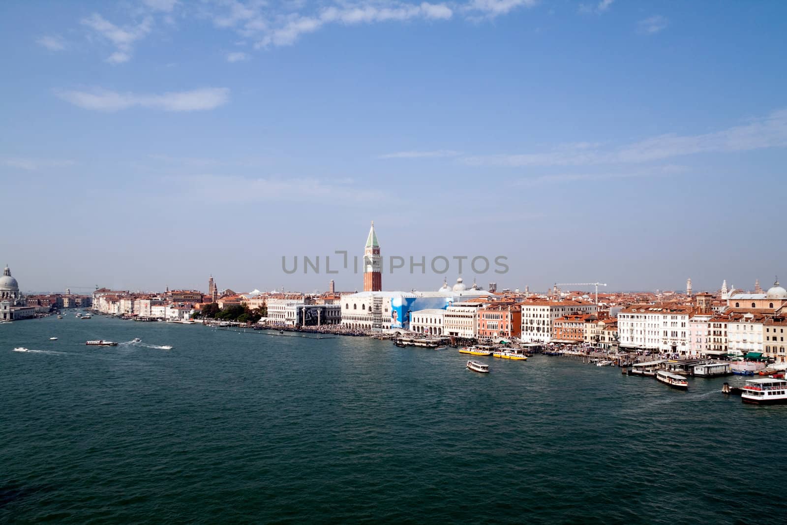 September 25th, 2009 - Venice, Italy - The Piazza San Marcos known its famous bell tower and Basilica