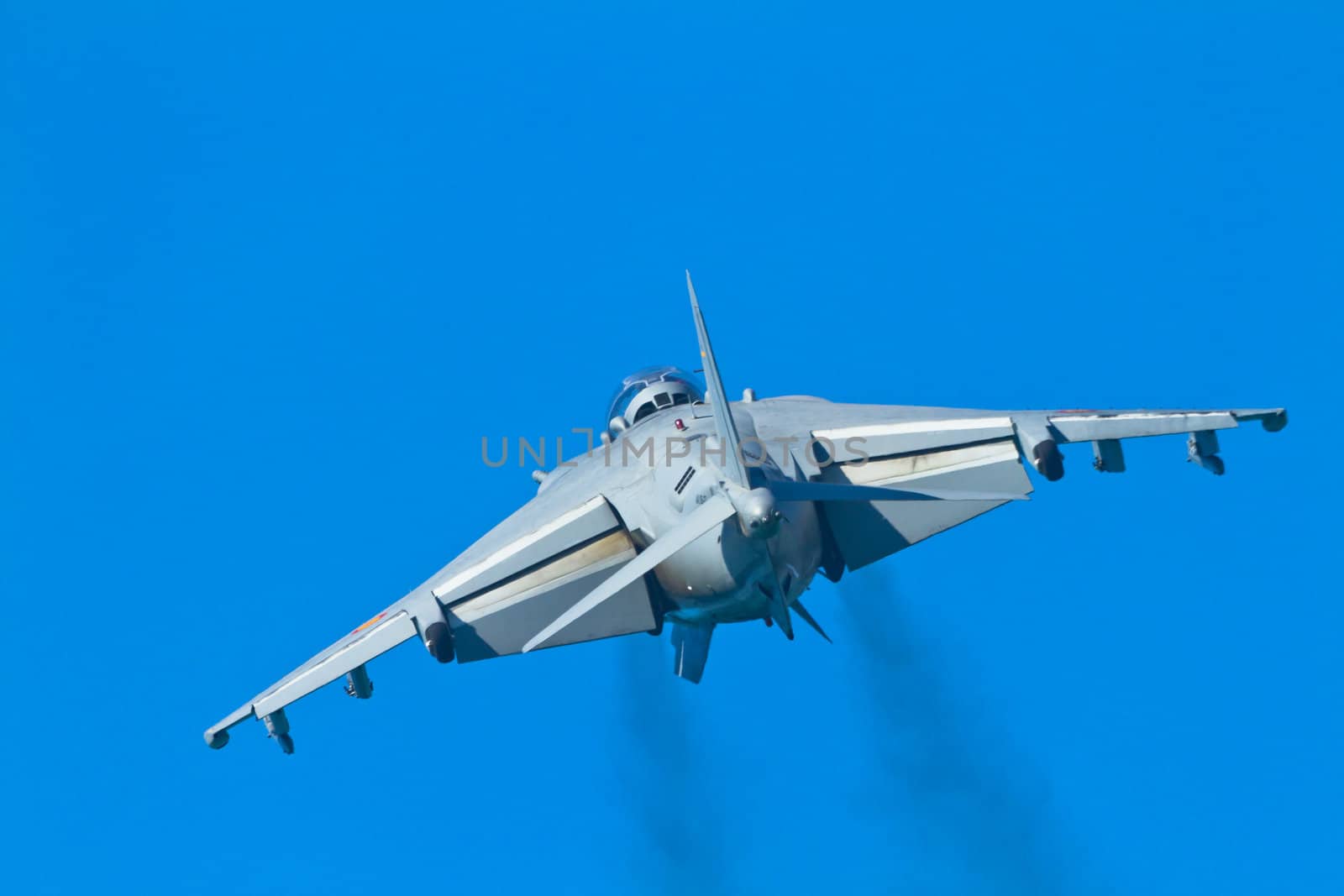 CADIZ, SPAIN-SEP 11: Aircraft AV-8B Harrier Plus taking part in an exhibition on the 4th airshow of Cadiz on Sep 11, 2011, in Cadiz, Spain