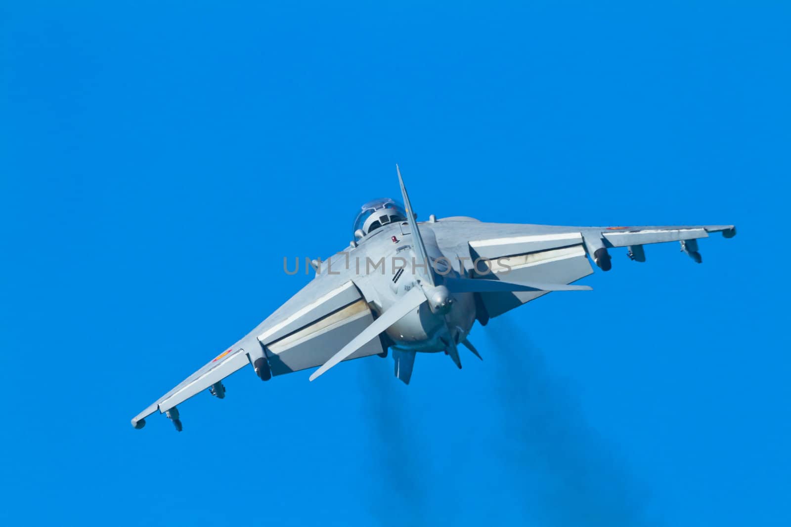 CADIZ, SPAIN-SEP 11: Aircraft AV-8B Harrier Plus taking part in an exhibition on the 4th airshow of Cadiz on Sep 11, 2011, in Cadiz, Spain