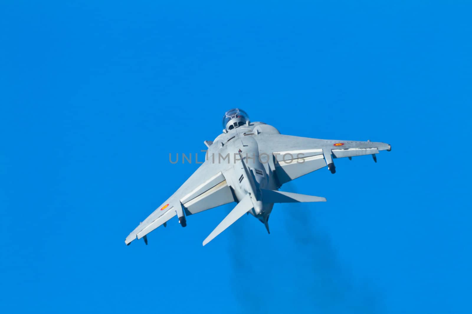 CADIZ, SPAIN-SEP 11: Aircraft AV-8B Harrier Plus taking part in an exhibition on the 4th airshow of Cadiz on Sep 11, 2011, in Cadiz, Spain
