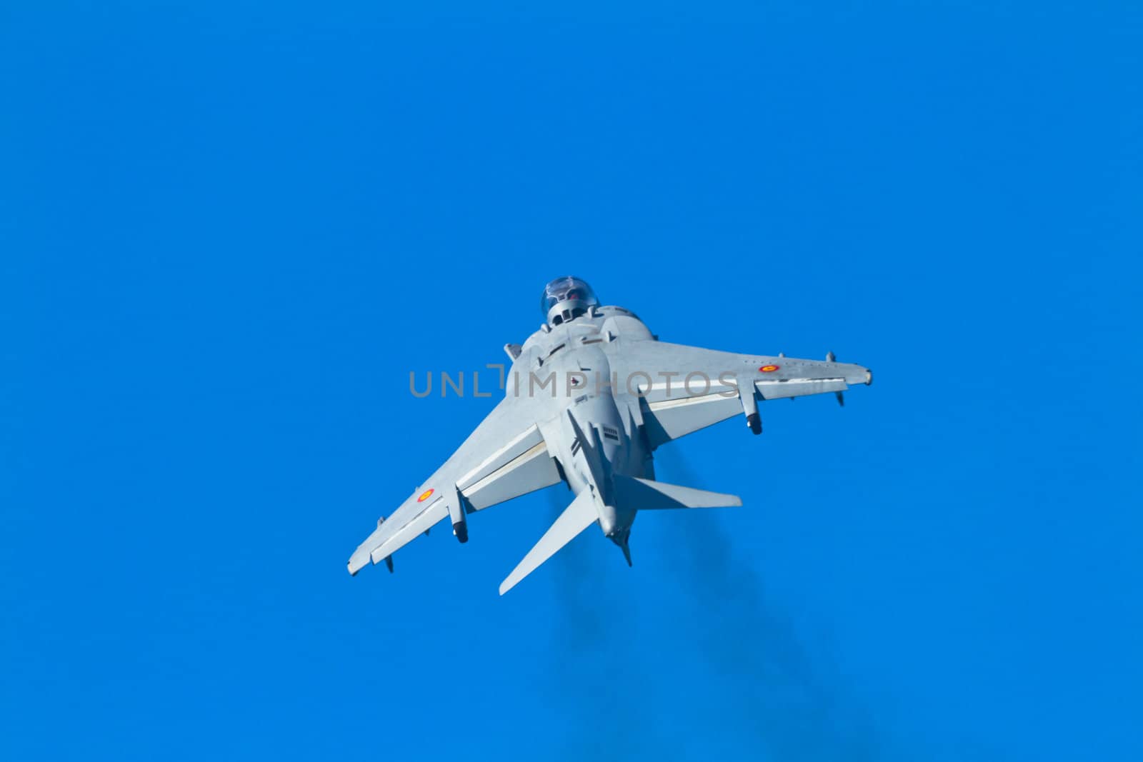 CADIZ, SPAIN-SEP 11: Aircraft AV-8B Harrier Plus taking part in an exhibition on the 4th airshow of Cadiz on Sep 11, 2011, in Cadiz, Spain