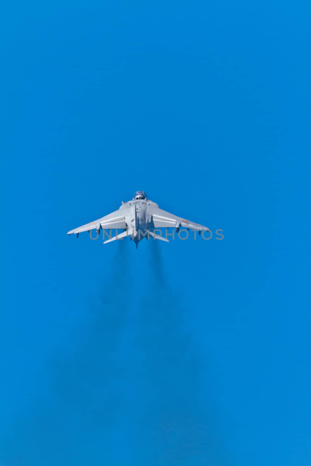 CADIZ, SPAIN-SEP 11: Aircraft AV-8B Harrier Plus taking part in an exhibition on the 4th airshow of Cadiz on Sep 11, 2011, in Cadiz, Spain
