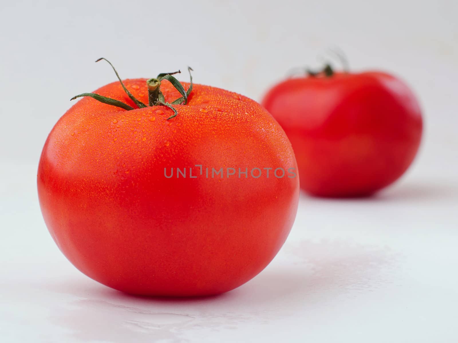 beautiful red tomatoes with drops of water