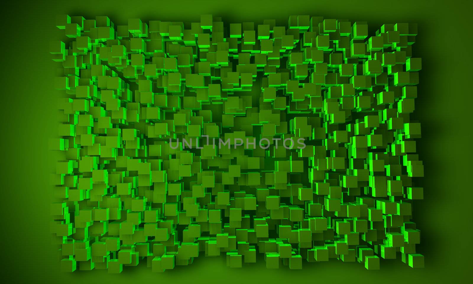 Geometric block background in green color