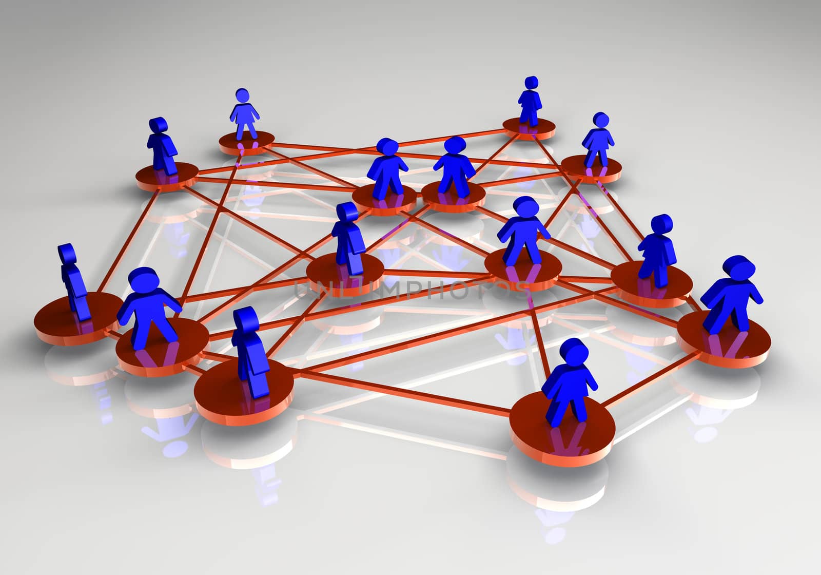 Illustration 3D rendered of the concept of people connected