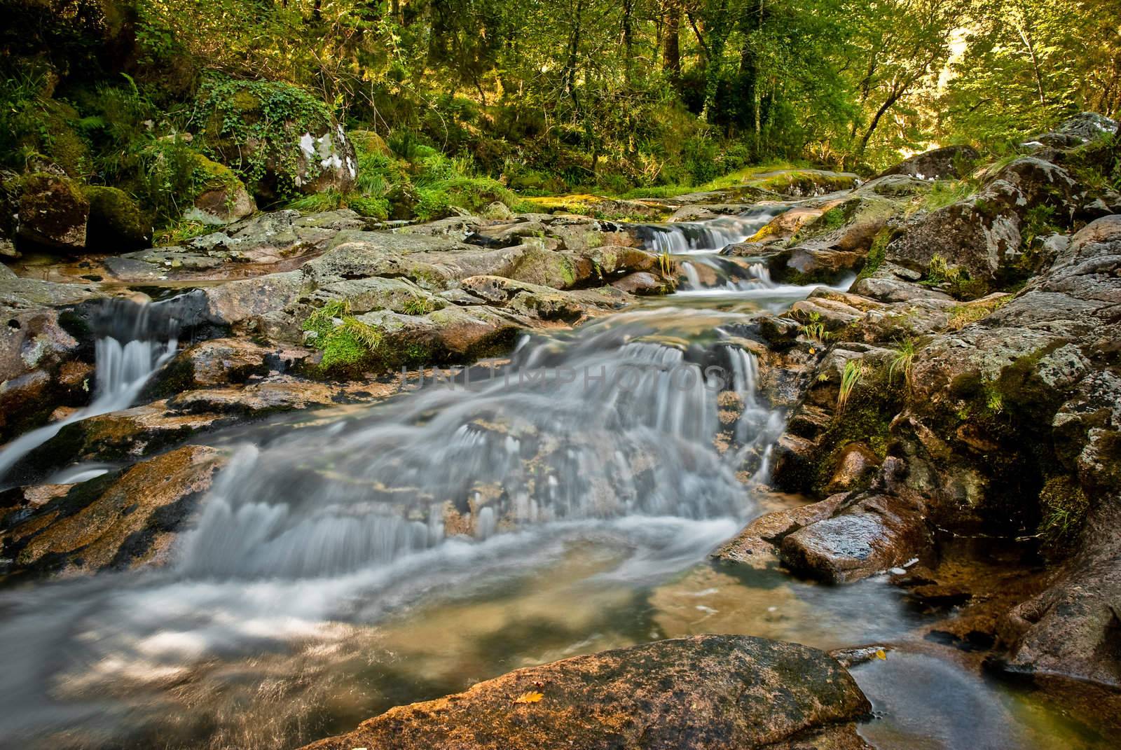 River stream in the portuguese national park of Geres, in the north of the country.