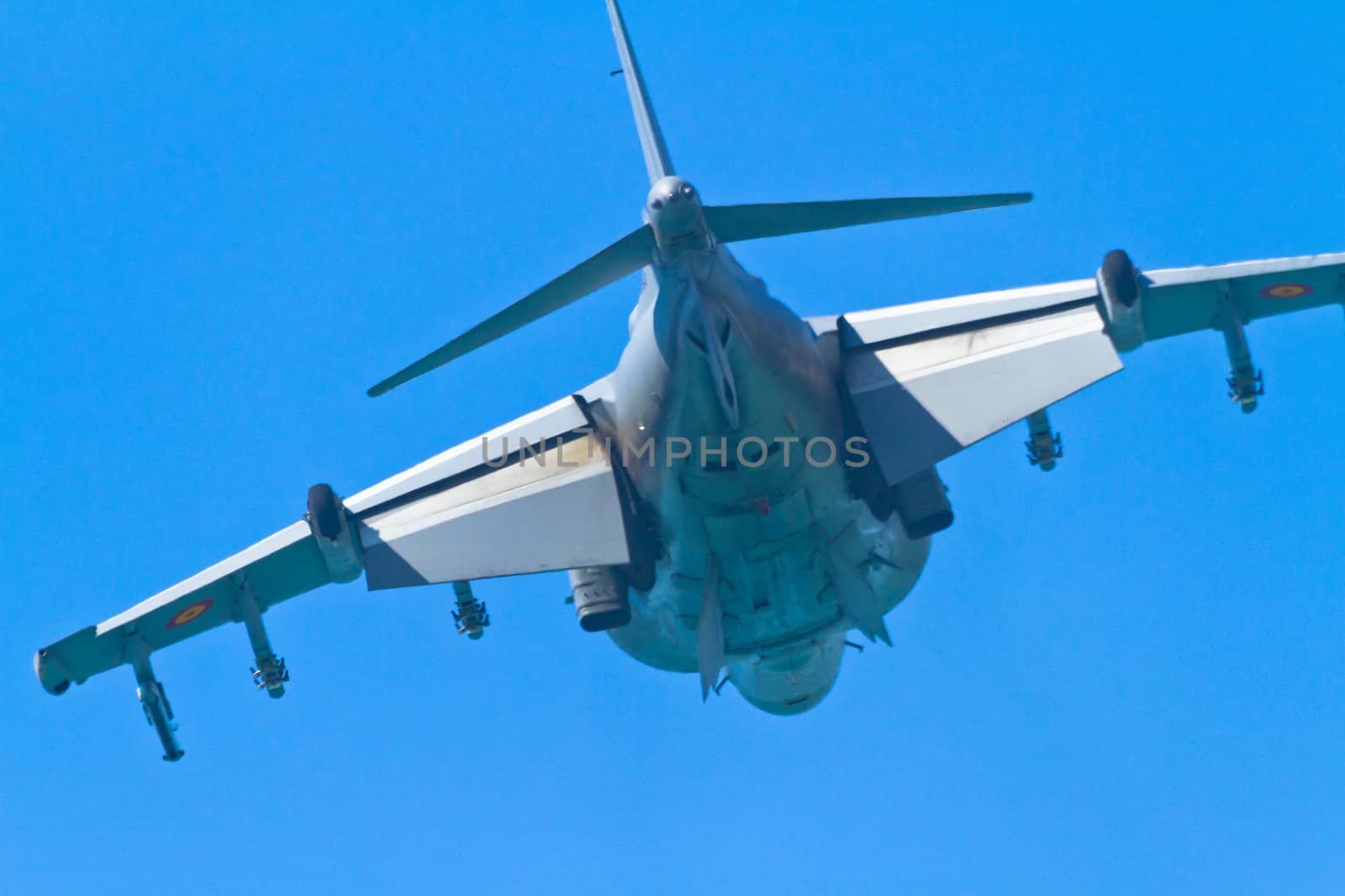 CADIZ, SPAIN-SEP 11: Aircraft AV-8B Harrier Plus taking part in an exhibition on the 4th airshow of Cadiz on Sep 11, 2011, in Cadiz, Spain