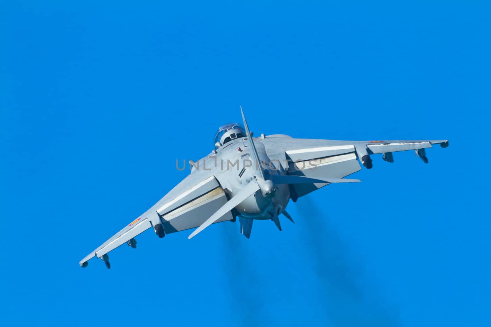 CADIZ, SPAIN-SEP 11: Aircraft AV-8B Harrier Plus taking part in an exhibition on the 4th airshow of Cadiz on Sep 11, 2011, in Cadiz, Spain