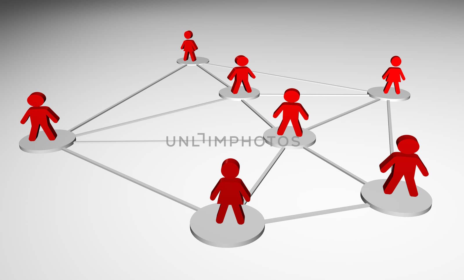 Illustration 3D rendered of the concept of people connected