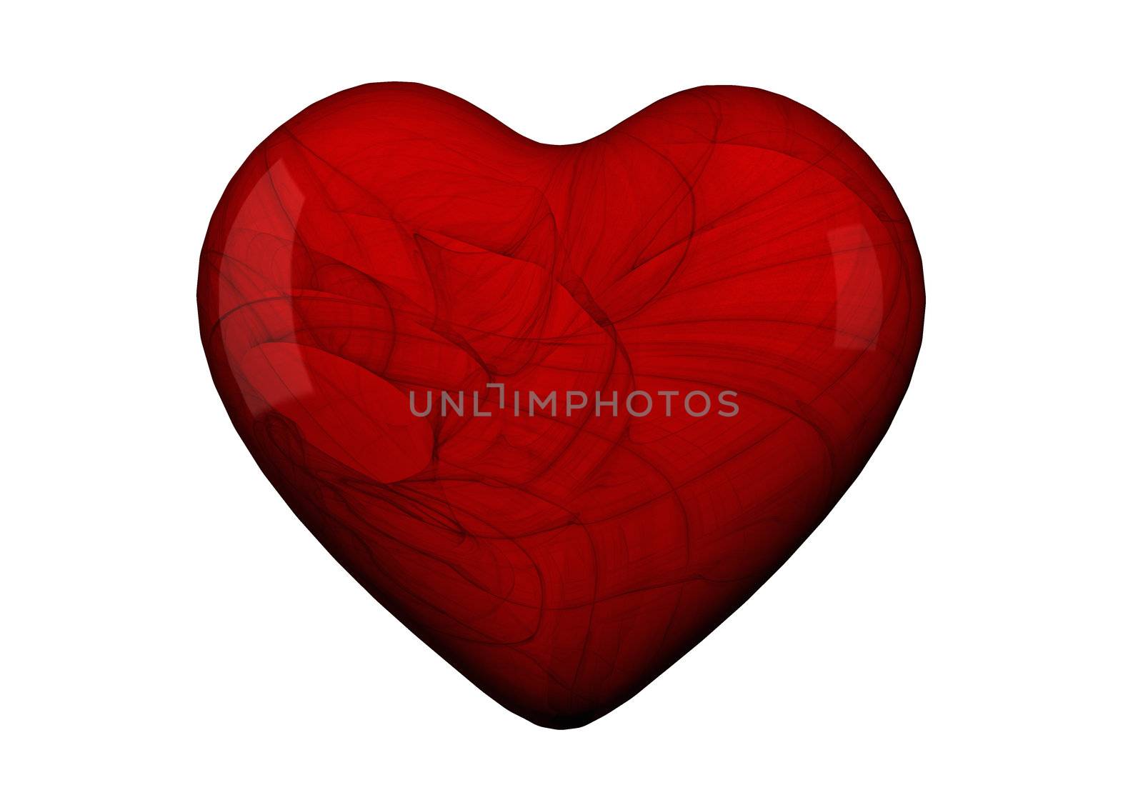 Heart shape in red with textures