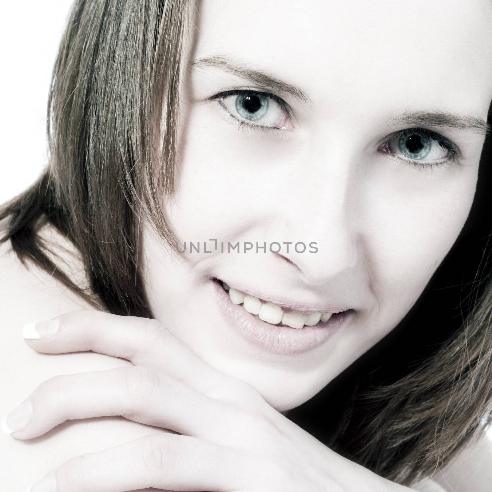 Studio portrait of a young woman looking cute