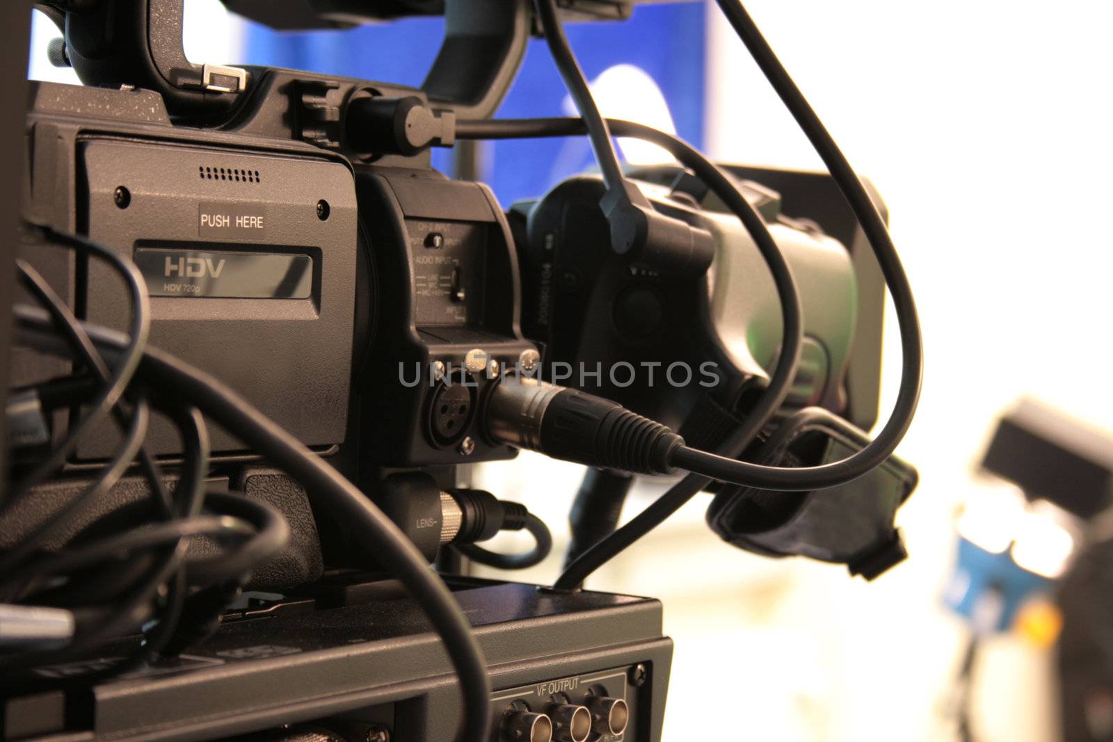 Professional camera in a television studio