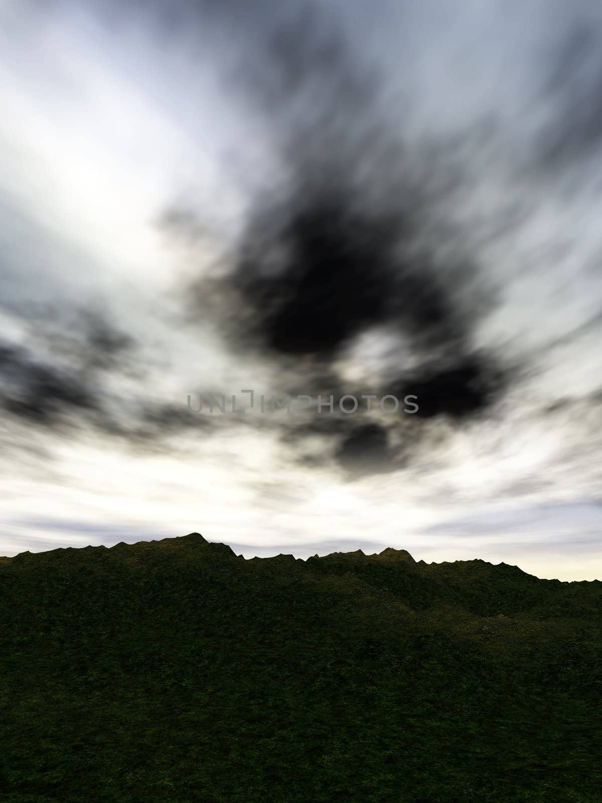 The storm sky above a wood (a vertical arrangement of the staff)