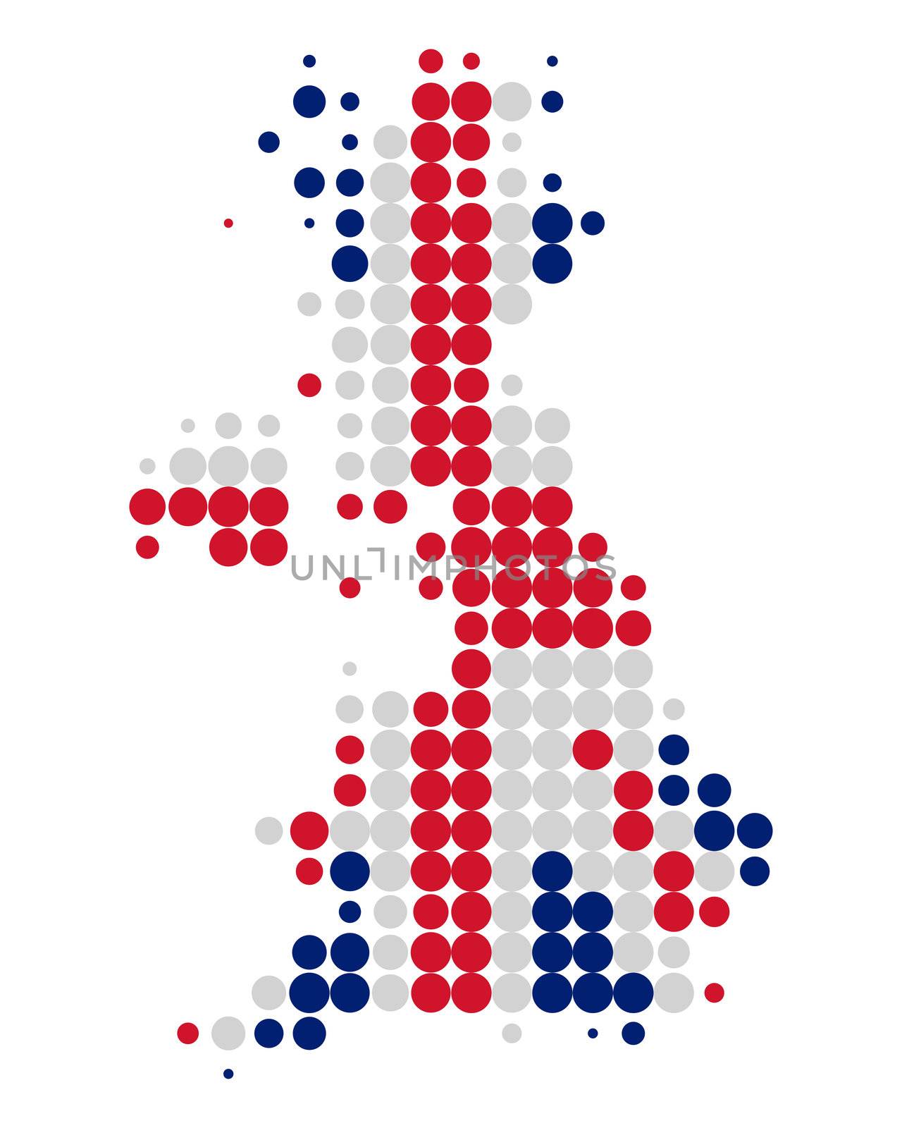 Map and flag of Great Britain by rbiedermann