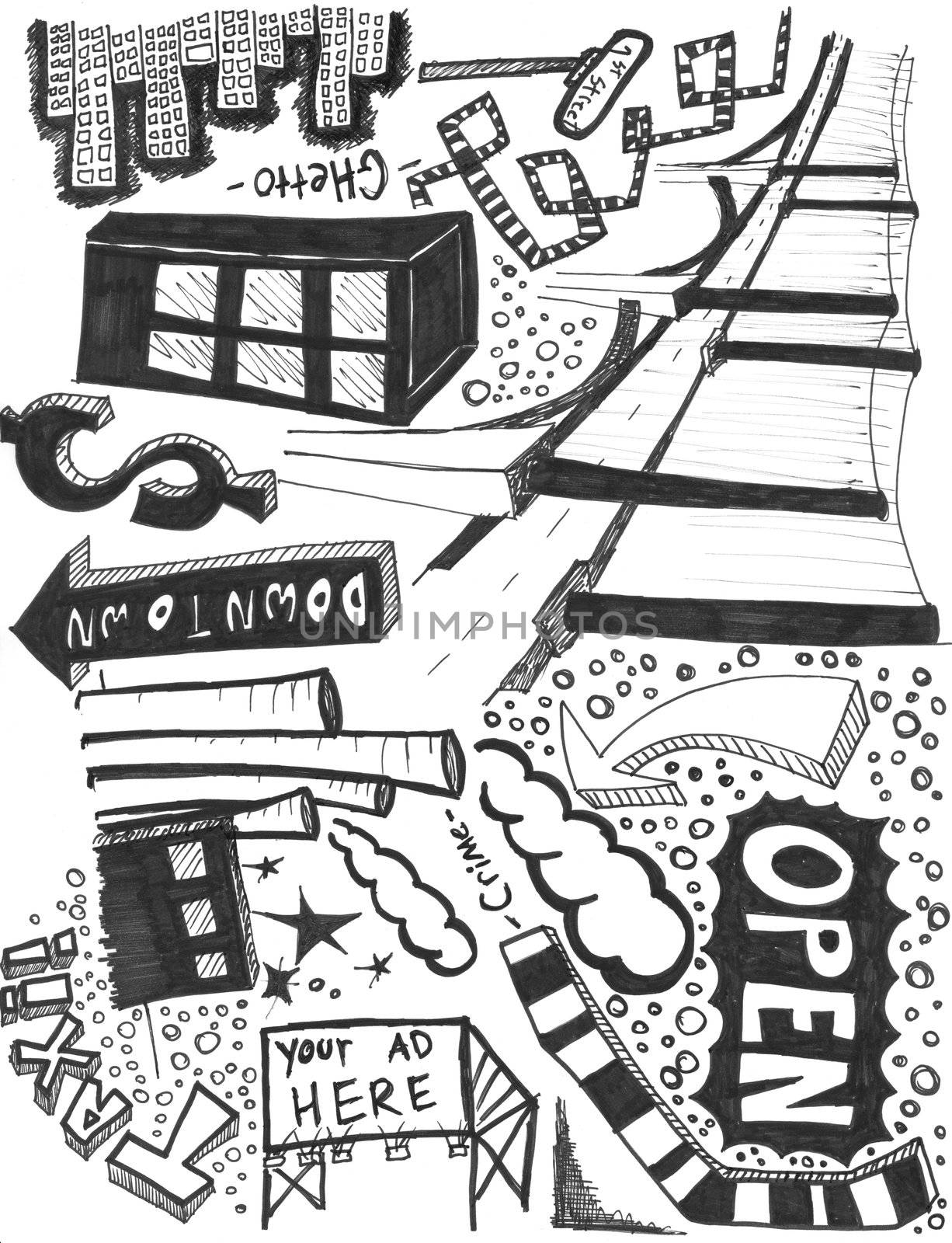 hand drawn doodles design elements scetch scribbles drawing