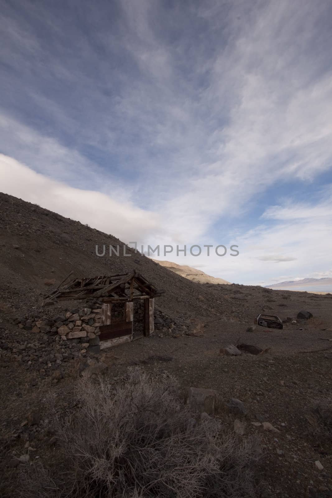 A old abandoned cabin in the desert. scenic house travel shack s by jeremywhat
