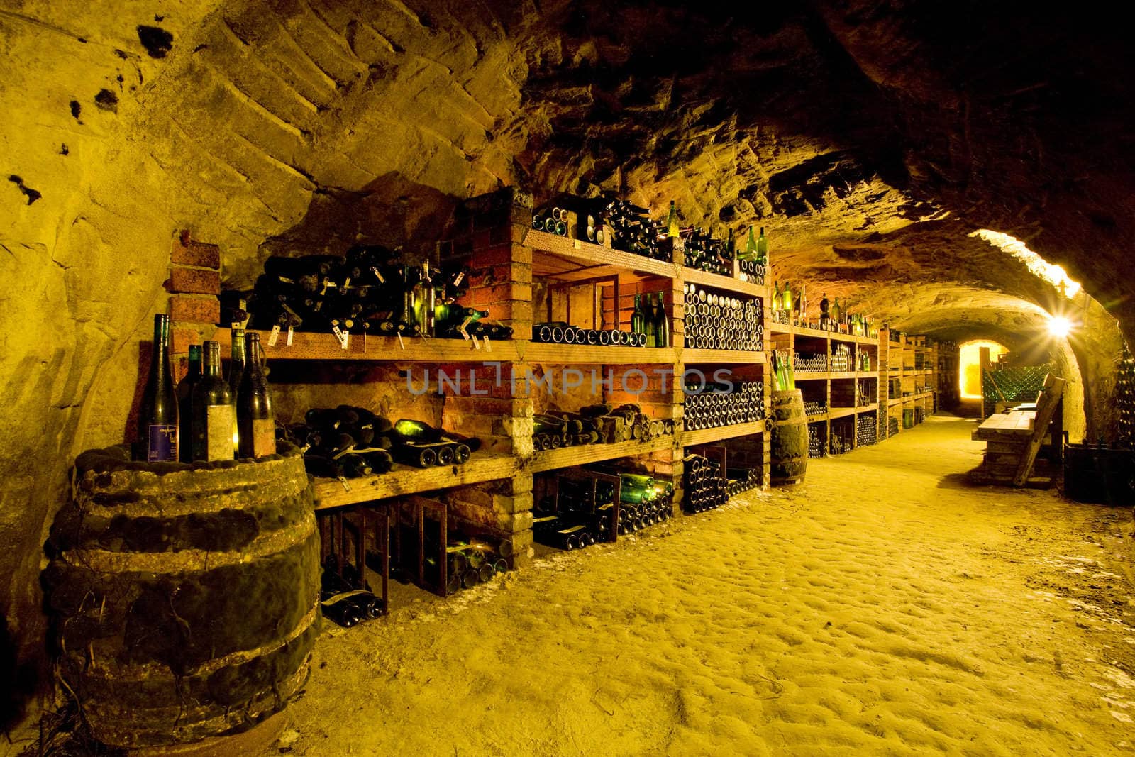 wine cellar, Bily sklep rodiny Adamkovy, Chvalovice, Czech Repub by phbcz