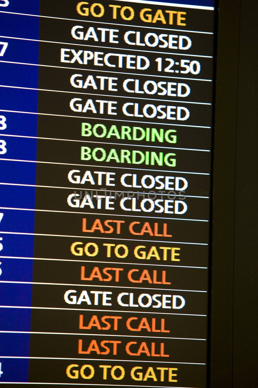departure information board
