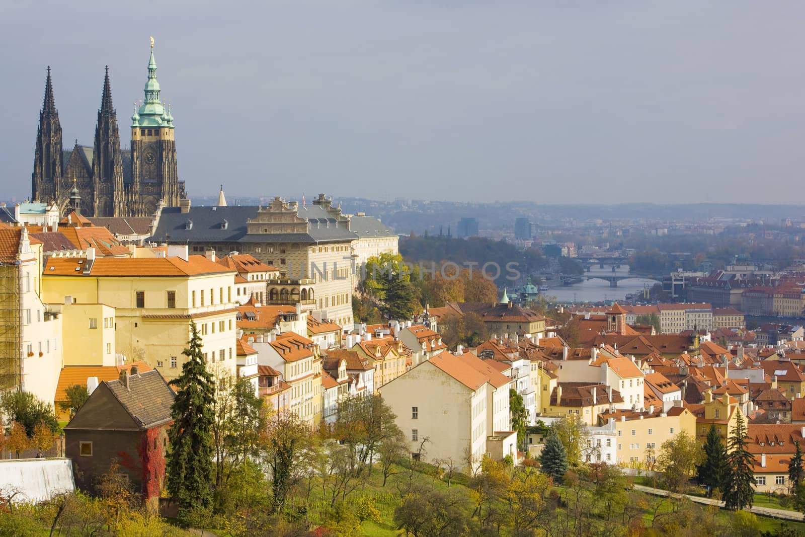 view of city from Petrinske orchards, Prague, Czech Republic by phbcz