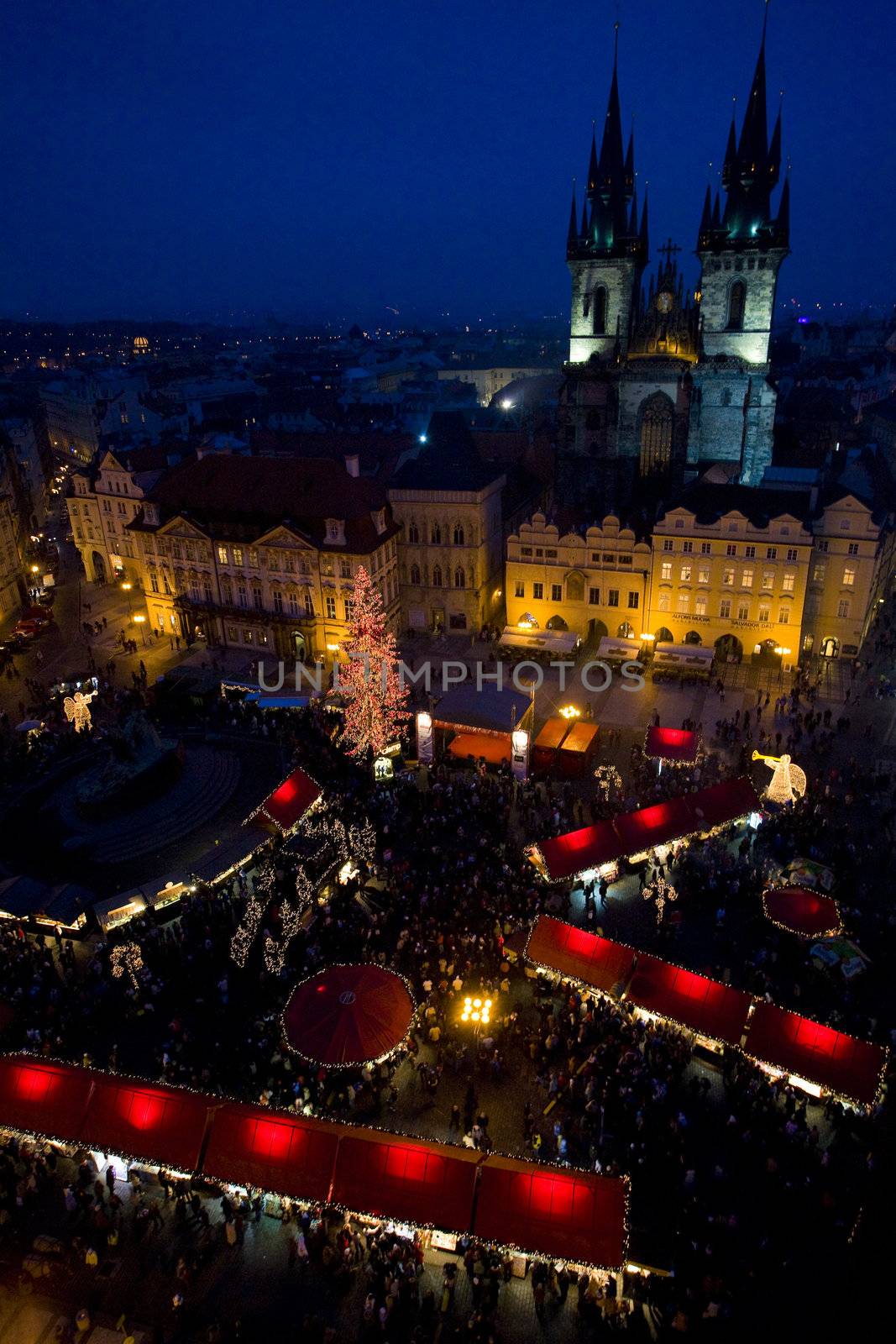 Old Town Square at Christmas time, Prague, Czech Republic