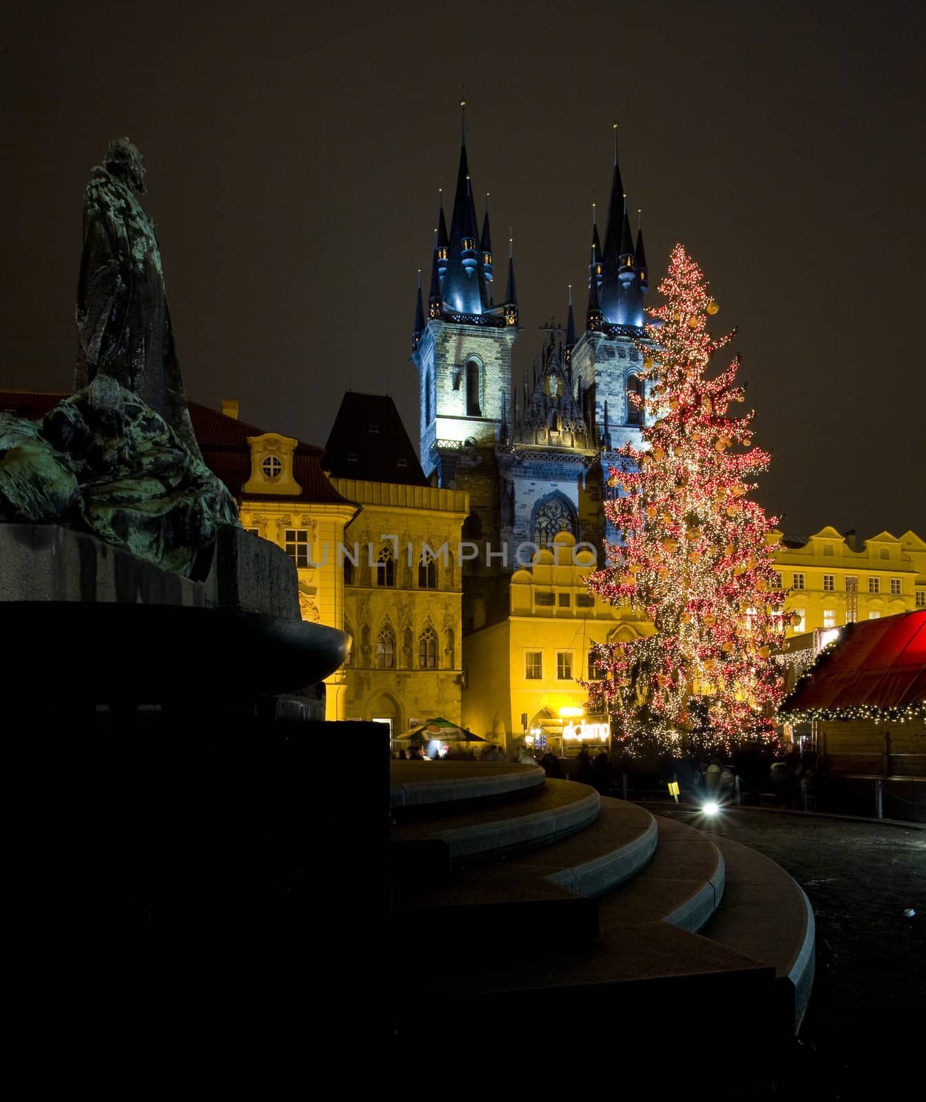 Old Town Square at Christmas time, Prague, Czech Republic