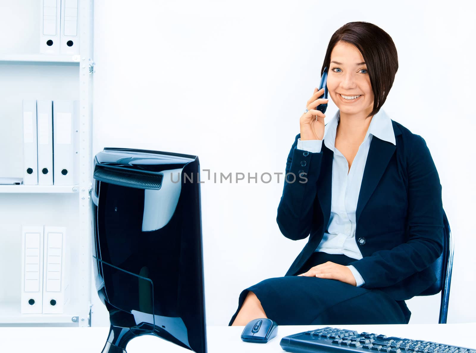 Business woman talking on the phone