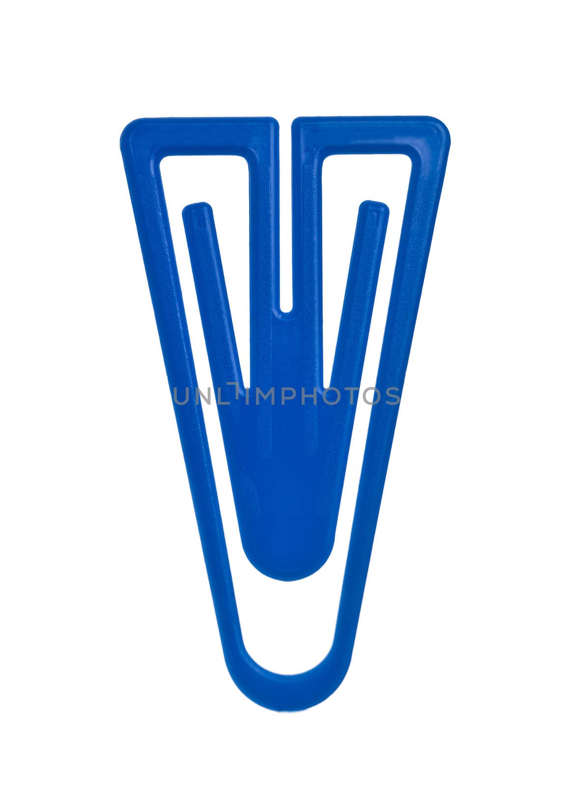 Blue Paper Clip isolated on white background