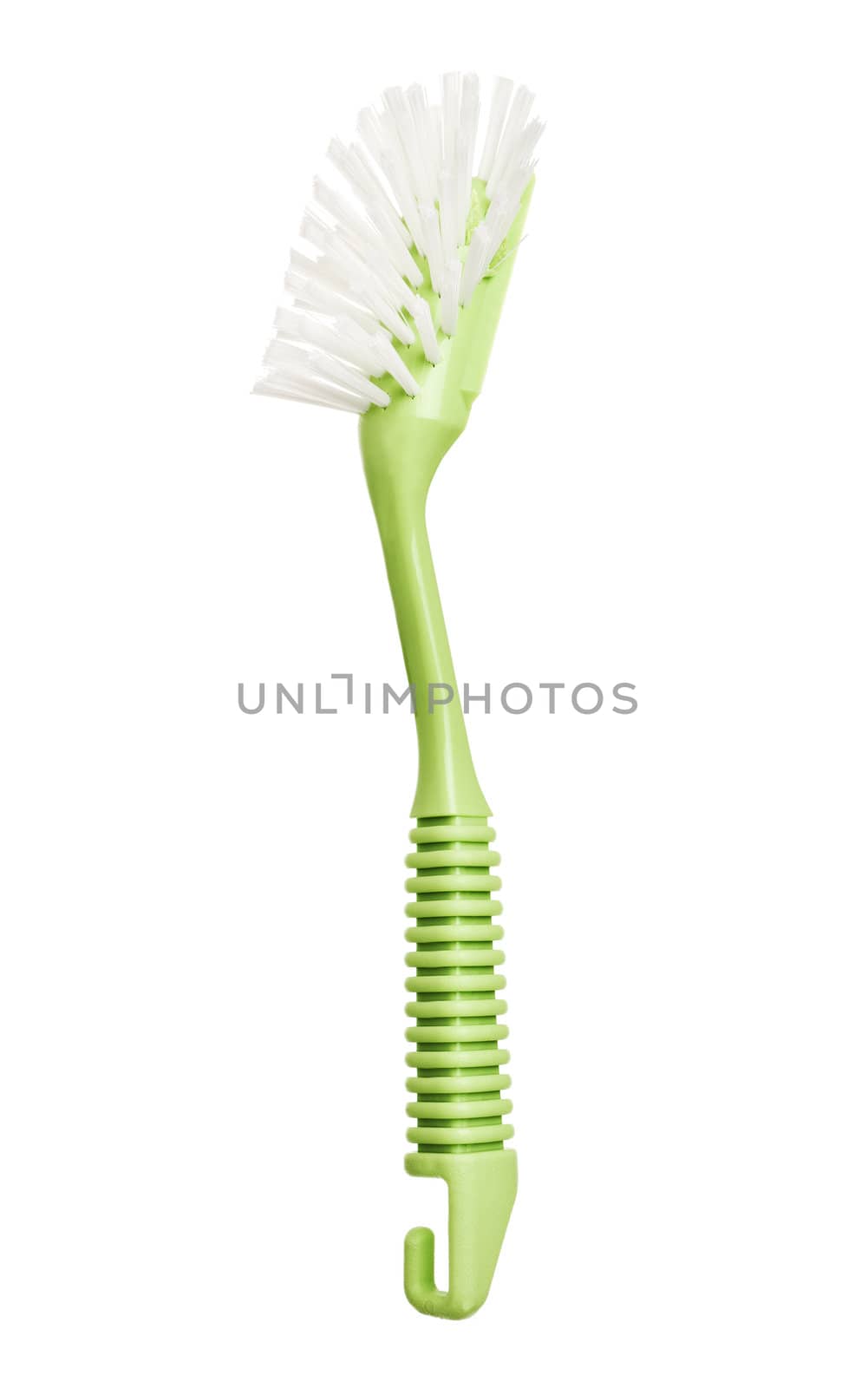 Green brush isolated on white background