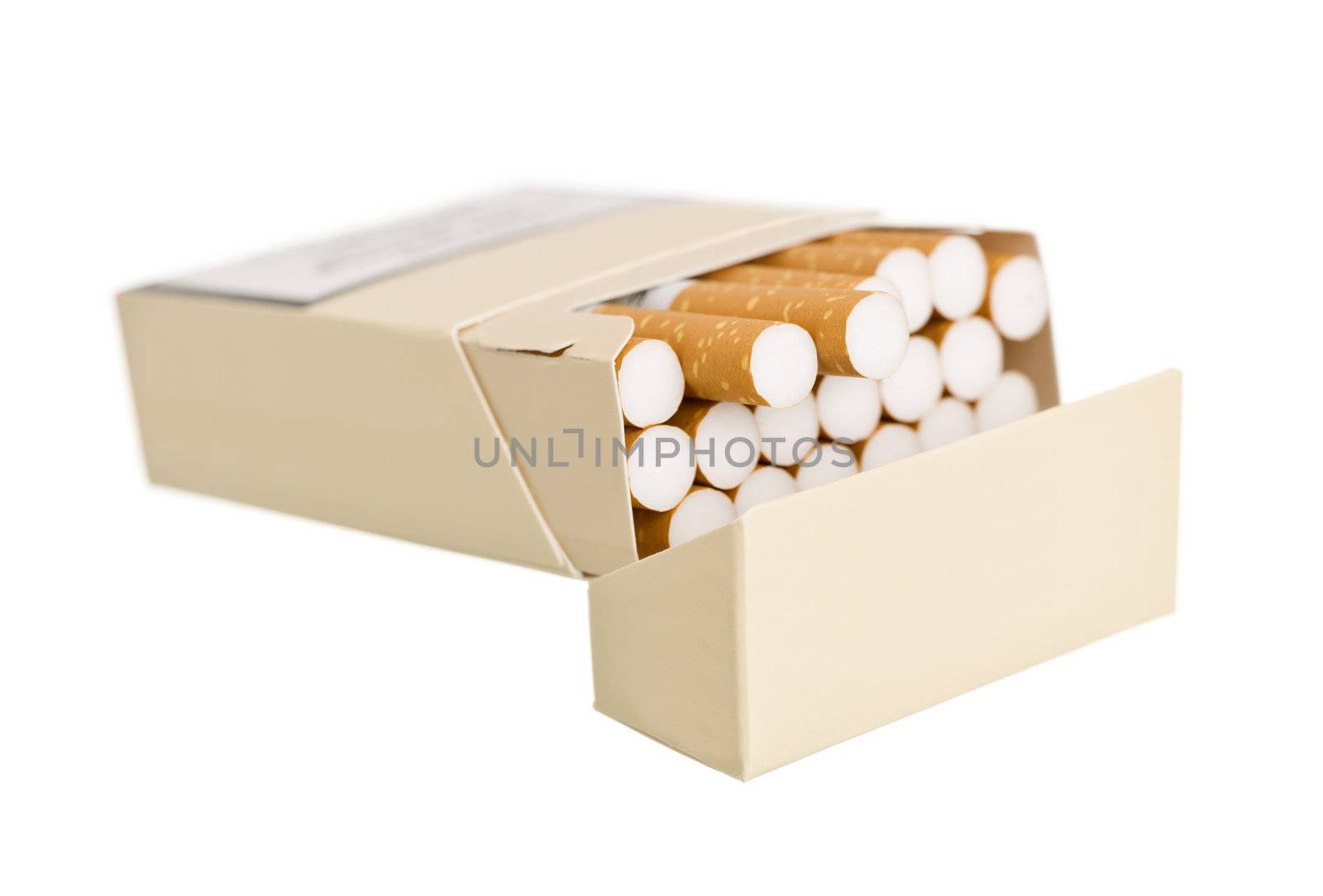 Pack of cigarettes isolated on white background