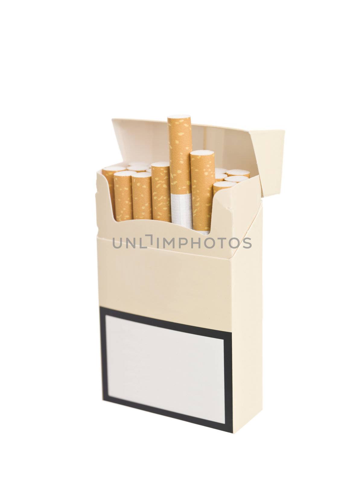 Pack of cigarettes isolated on white background