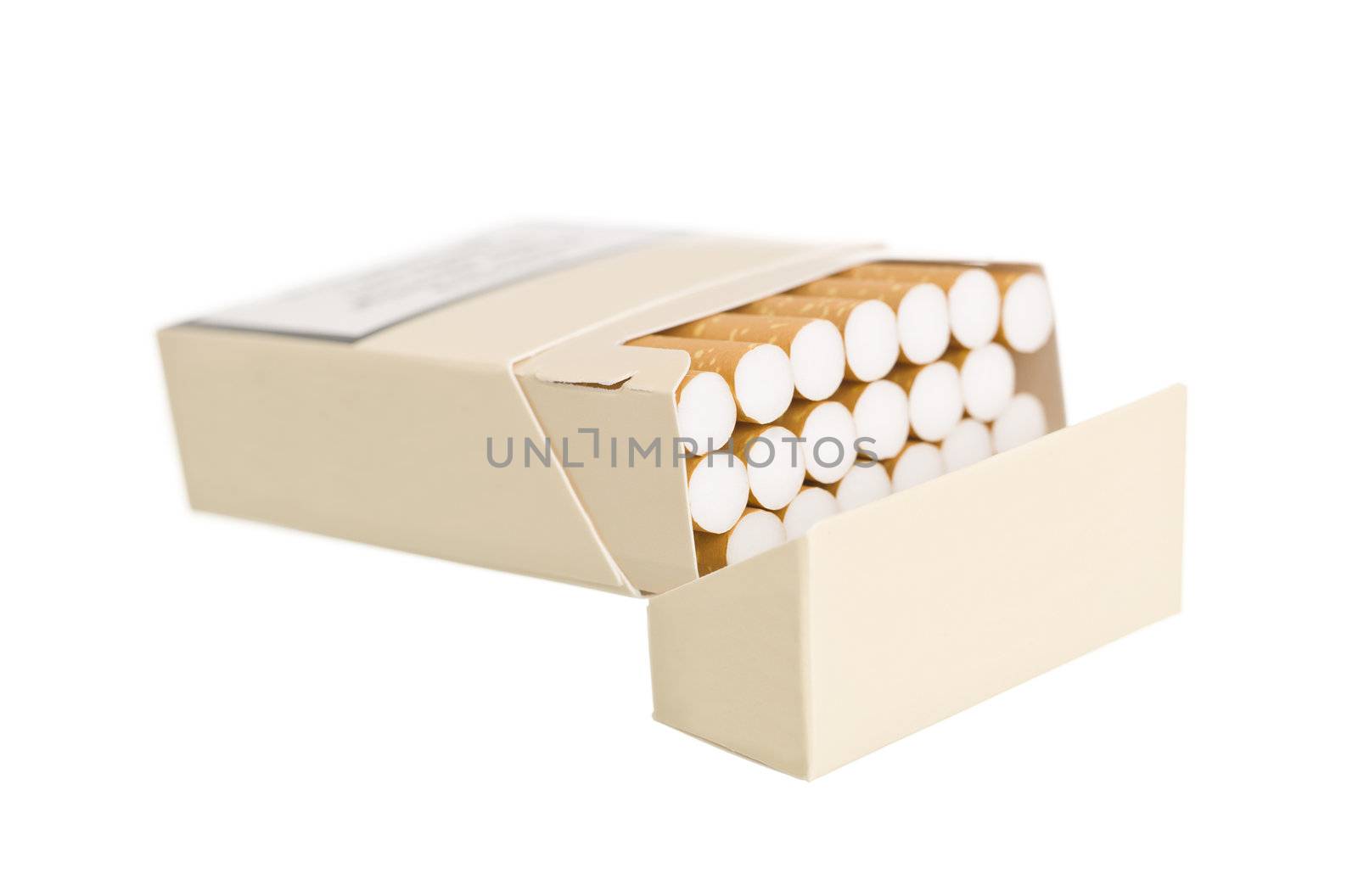 Pack of cigarettes isolated on white background