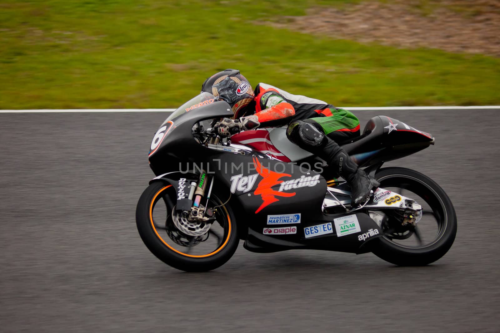 JEREZ DE LA FRONTERA, SPAIN - NOV 20: 125cc motorcyclist Pedro Rodriguez races in the CEV championship on Nov 20, 2010, in Jerez de la Frontera, Spain