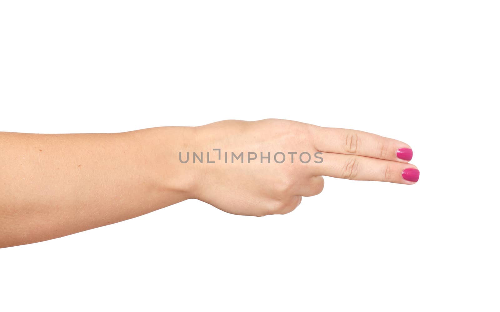 women hand,  photo on the white background 
